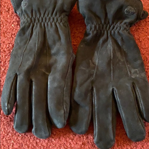 Black leather timberland gloves